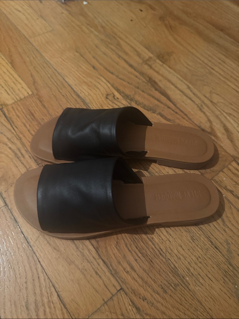 Women's Black Slide Sandals Kipp Steve Madden